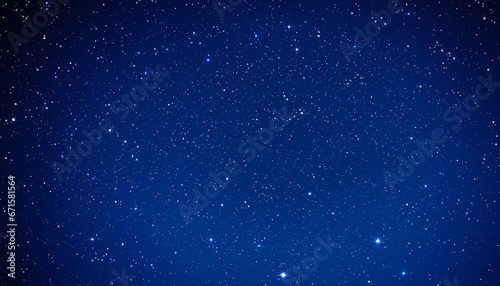Night starry sky, dark blue space background with stars