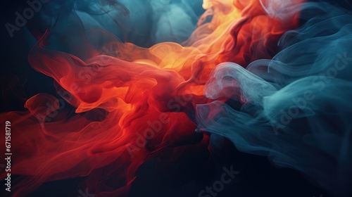 Abstract colorful smooth smoke background. AI generated.