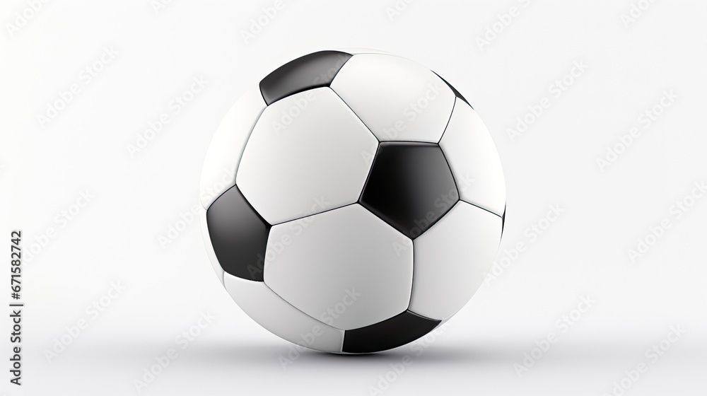 Fototapeta premium A white soccer ball on white background 