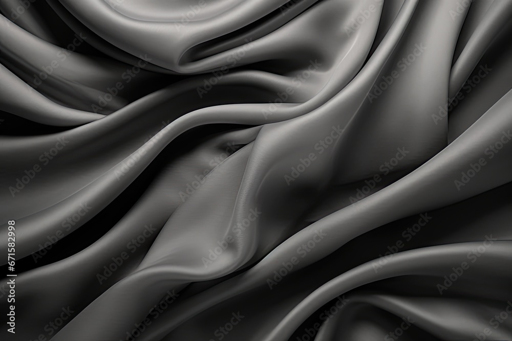 Fototapeta premium Gray wrinkled silk cloth. Use for flags and photo montage. Generative Ai