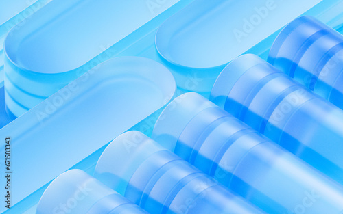 Fototapeta Naklejka Na Ścianę i Meble -  Abstract glass shape background, 3d rendering.
