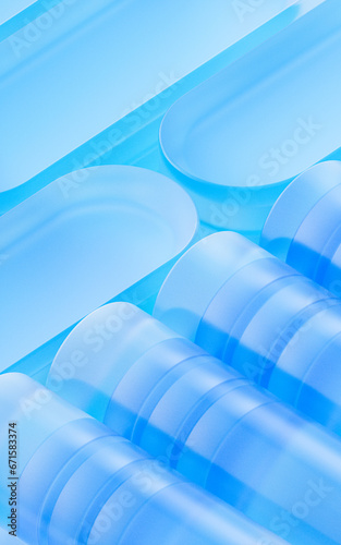 Fototapeta Naklejka Na Ścianę i Meble -  Abstract glass shape background, 3d rendering.