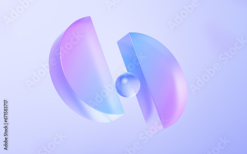 Fototapeta Naklejka Na Ścianę i Meble -  Abstract curve glass geometry background, 3d rendering.