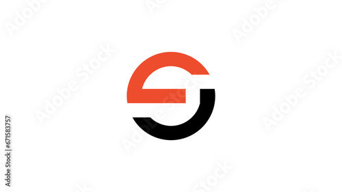 Free Download SJ letter monogram logo design in orange and black color with bold circular outline style. Simple, unique, scalable, editable, and trendy branding concept for your modern business. - GFXLoad