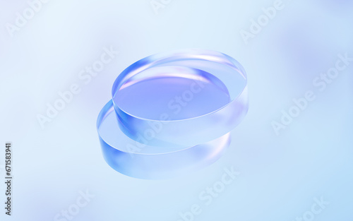 Abstract curve glass geometry background, 3d rendering.