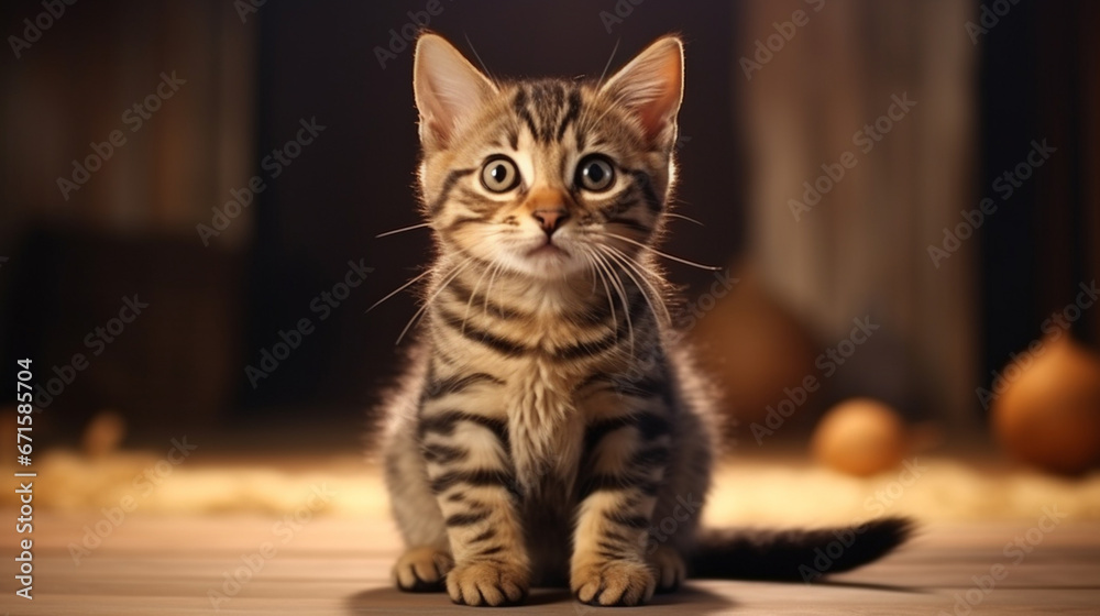 A beautiful striped cat