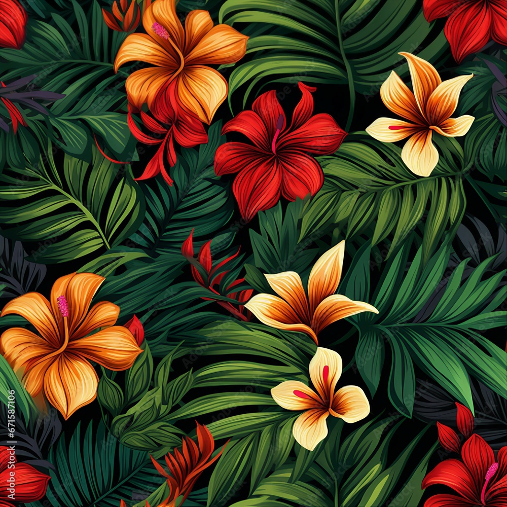 Lush Tropical Foliage Retreat Pattern Lush Tropical Foliage Retreat Pattern