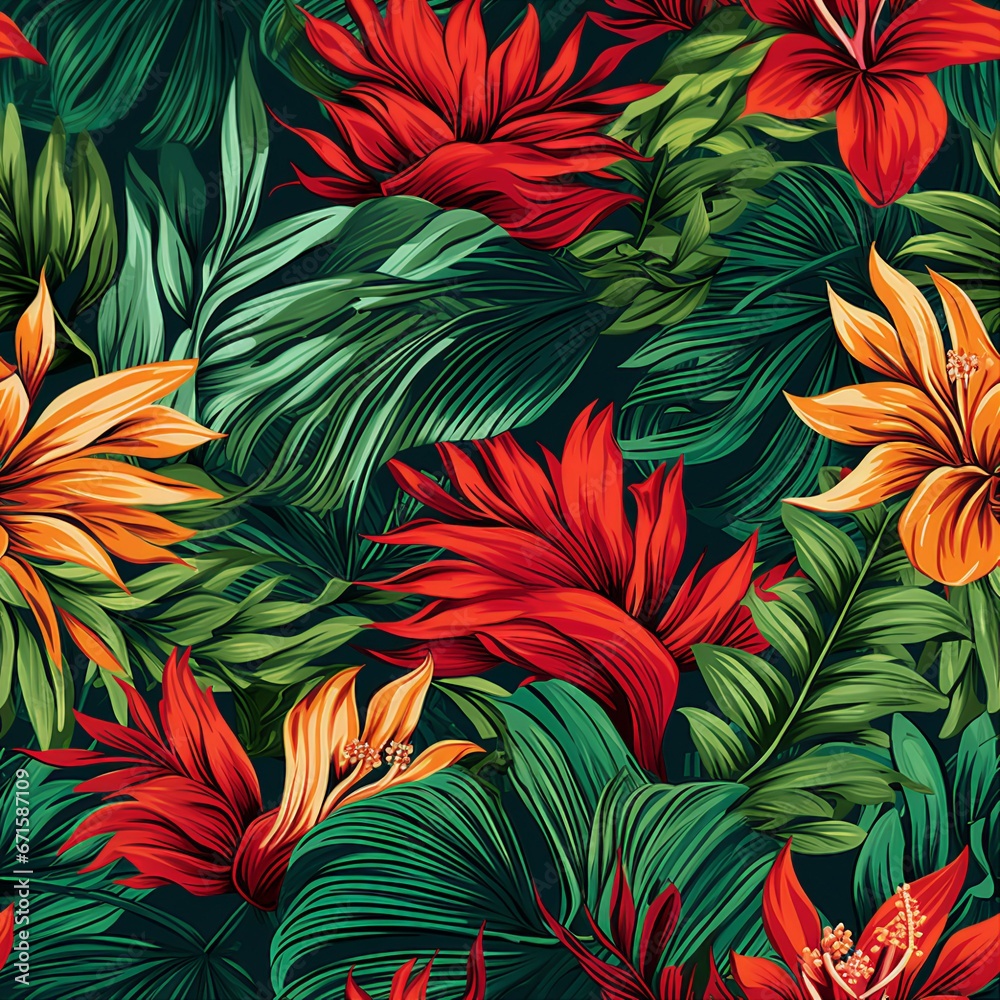 Lush Tropical Foliage Retreat Pattern Lush Tropical Foliage Retreat Pattern