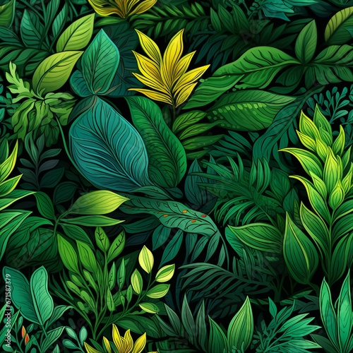Wallpaper Mural Rainforest Greenery Enchantment Pattern Torontodigital.ca