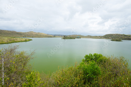 Fototapeta Naklejka Na Ścianę i Meble -  beautiful landscape with african lake in tarangire
