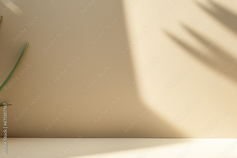 Abstract pastel beige studio background for product presentation with ...