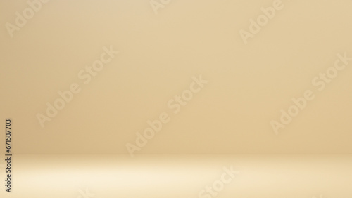 Empty brown cream wall studio background. Used for presenting cosmetic nature products for sale online
