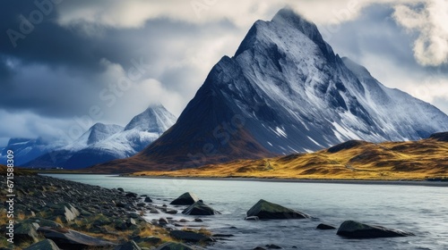 Dramatic mountain landscape in northern Norway 
