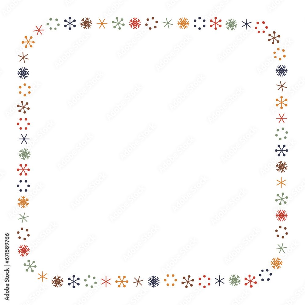 雪の結晶フレーム四角