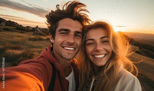 A Beautiful Sunset Selfie With a Couple Capturing a Memorable Moment © uhdenis