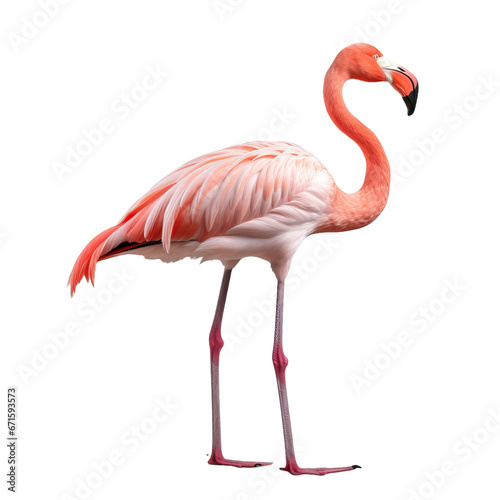 Flamingo standing on transparent background
