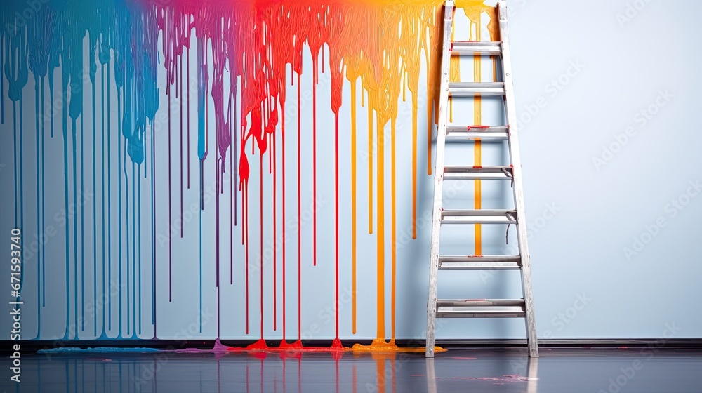 Obraz premium Paint dripping down ladder 