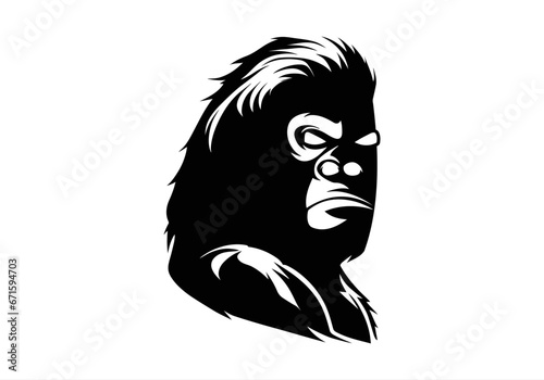 angry, animal, ape, boss, bow tie, cigar, cigarette, club, fitness, gaming, gorilla, gorilla head, gym, icon, illustration, King Kong, logo, mascot, monkey, muscle, pipe, power, silverback, smoke,