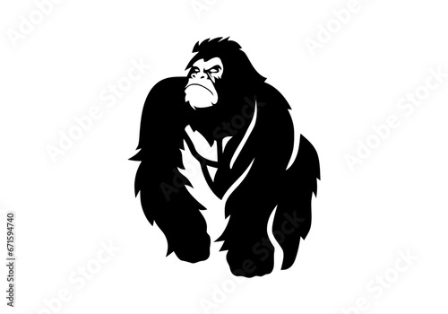 angry, animal, ape, boss, bow tie, cigar, cigarette, club, fitness, gaming, gorilla, gorilla head, gym, icon, illustration, King Kong, logo, mascot, monkey, muscle, pipe, power, silverback, smoke,