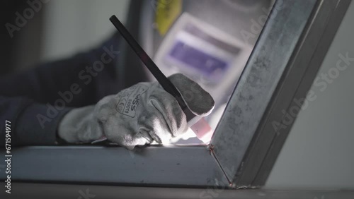 Skilled TIG Welder Crafting Precision Joints, Expert Welding Artistry in Industrial Fabrication Excellence, 4K High-Quality Footage