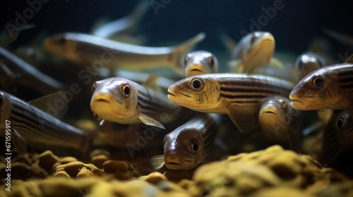 Striped Eel Catfish school (Plotosus lineatus)
 photo