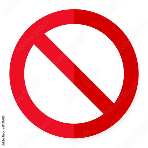 Red Forbidden Traffic sign with Shadow vector template