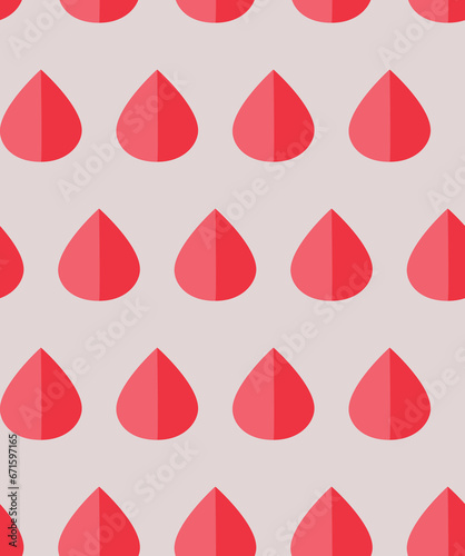 Seamless geometric pattern with red drops