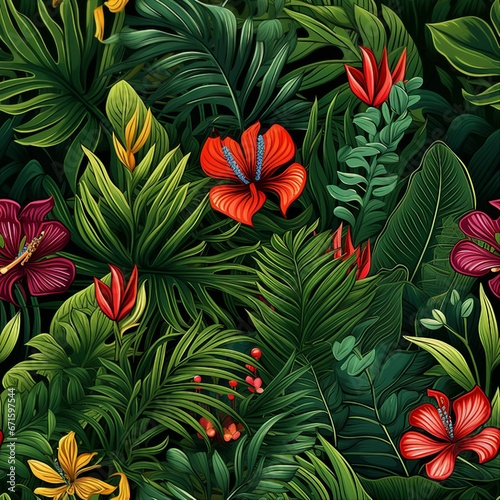 Tropical Rainforest Jungle Pattern