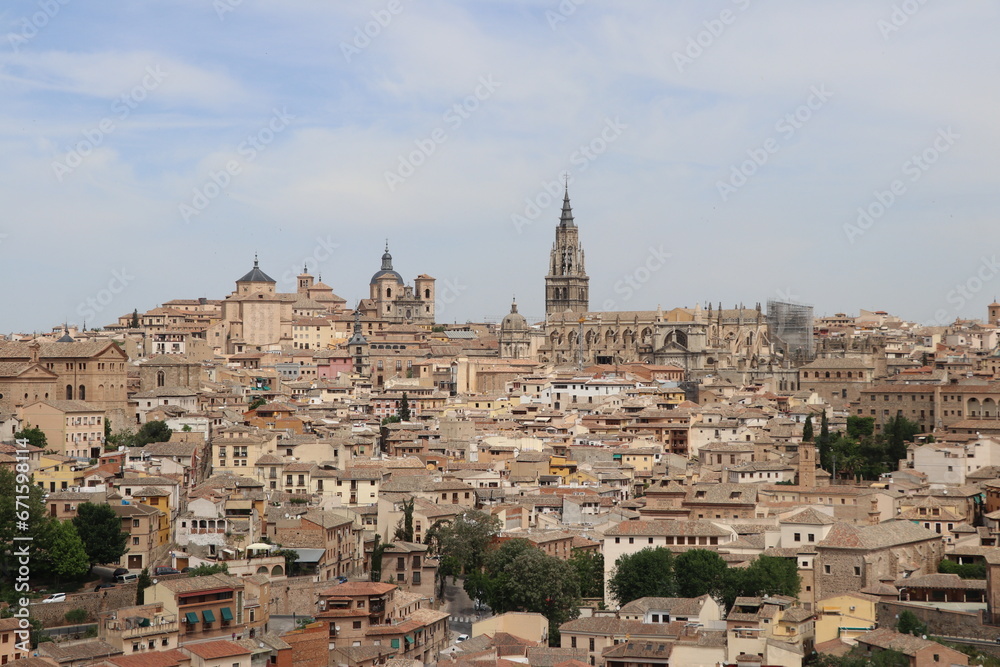 vue panoramique et zoom sur Tolède - Espagne