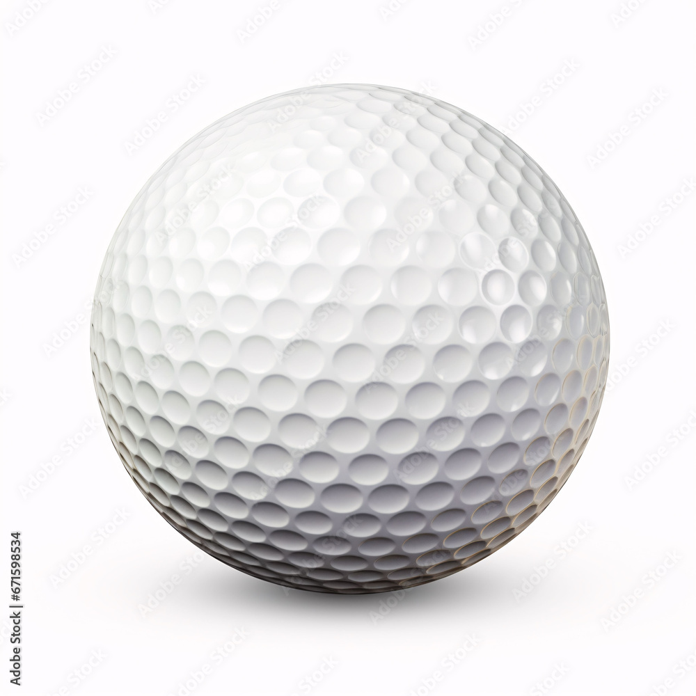 Golf ball isolated on white background, full depth of field, clipping path Golf ball isolated on white background, full depth of field, clipping path
