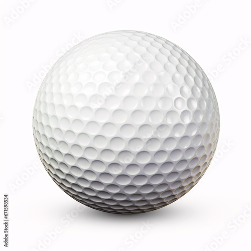 Golf ball isolated on white background, full depth of field, clipping path