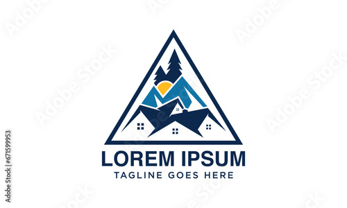 unique forest house logo design