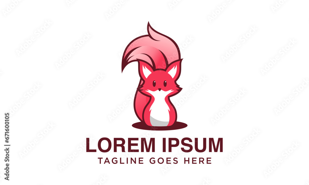 Obraz premium unique and cute fox logo design