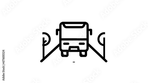 Thin line bus animation. Smooth looping animation. perfect for transportation theme graphic elements