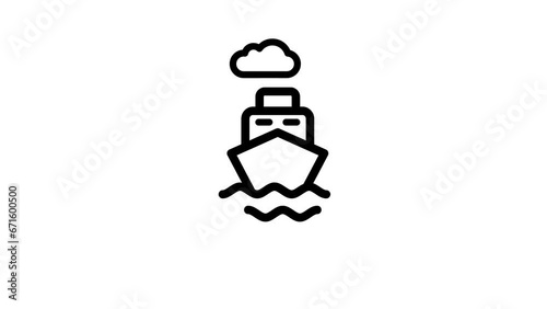 Thin line ship animation. Smooth looping animation. perfect for transportation theme graphic elements