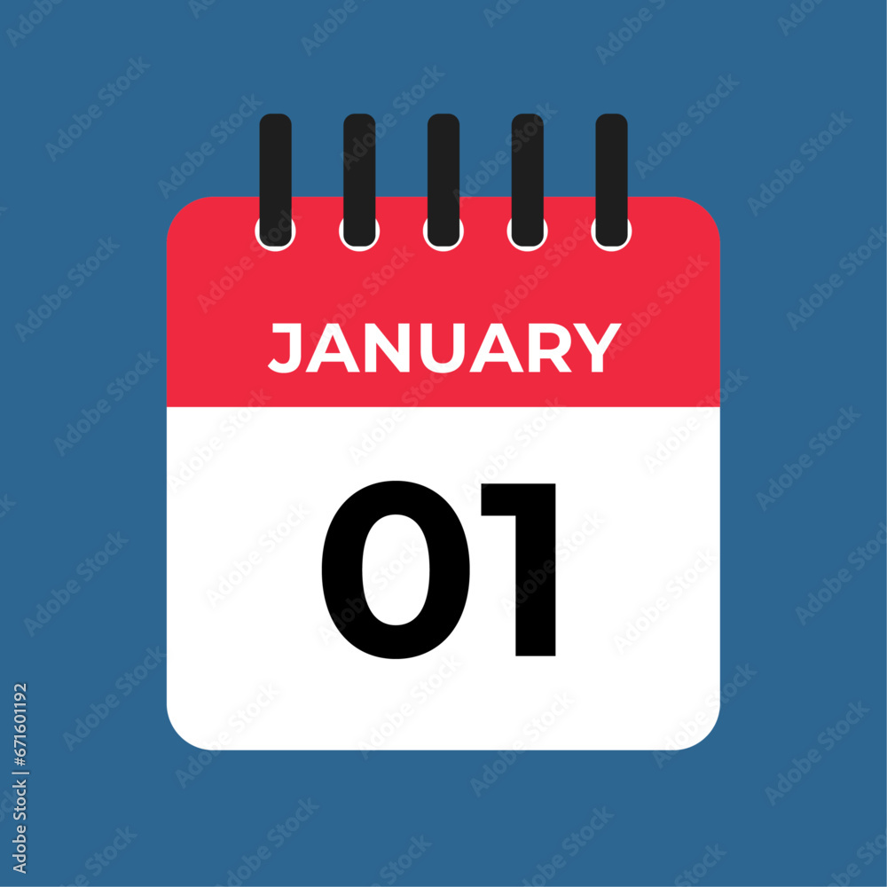 january 1 calendar reminder. 1 january daily calendar icon template. Calendar 1 january icon Design template. Vector illustration january 1 calendar reminder. 1 january daily calendar icon template. Calendar 1 january icon Design template. Vector illustration