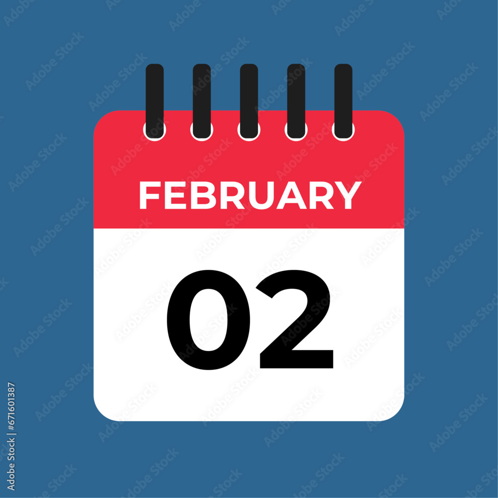 february 2 calendar reminder. 2 february daily calendar icon template. Calendar 2 february icon Design template. Vector illustration february 2 calendar reminder. 2 february daily calendar icon template. Calendar 2 february icon Design template. Vector illustration
