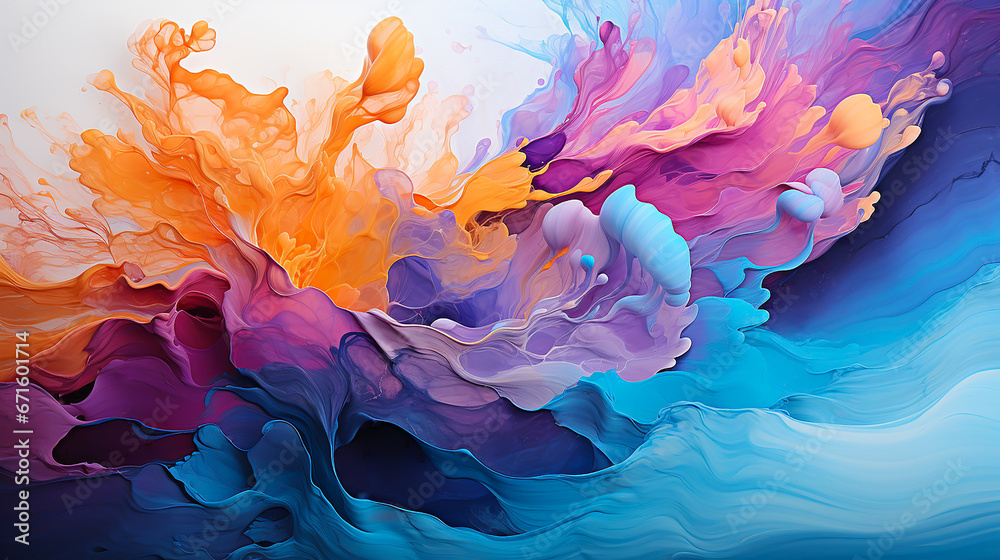 Obraz premium Abstract colorful background with oil paint