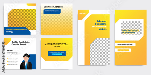 Social media carousel post banner layout in gradient yellow color background. For tips podcast, motivation, self-development, product, ads, influencer, microblog, sharing knowledge template