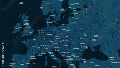 Europe Dark Travel Map, Slider Shots photo