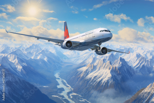 Wallpaper Mural Airbus A320 on a sunny day over Banff National Park Torontodigital.ca