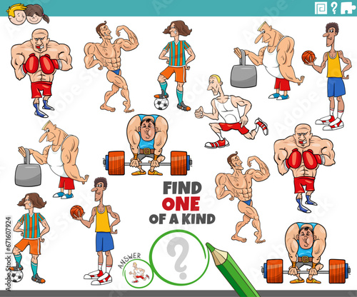 one of a kind game with funny cartoon athlete characters