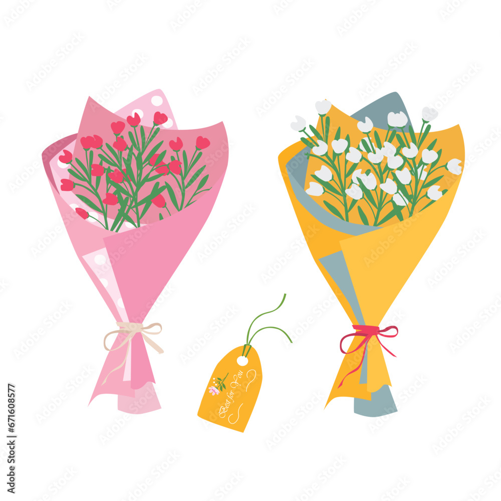 Bouquet of flower. Wild flower bouquet vector illustration. Summer flower. Floral bouquet wrapped in gift paper. Gift for special day, celebration day like birthday, teacher day, women day.
Bouquet of flower. Wild flower bouquet vector illustration. Summer flower. Floral bouquet wrapped in gift paper. Gift for special day, celebration day like birthday, teacher day, women day.