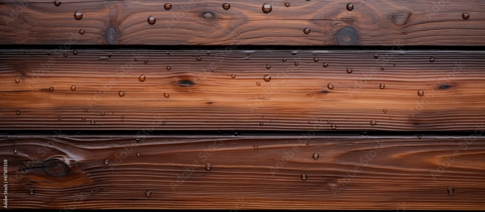 Obraz na płótnie Rain falling onto a wooden surface w salonie