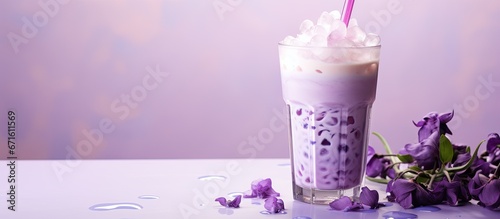 Sweet taro milk tea photo