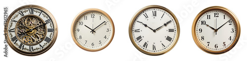 Wall clock Hyperrealistic Highly Detailed Isolated On Transparent Background Png File