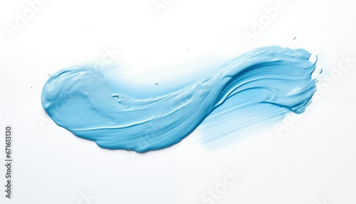 Light blue text marker paint texture isolated on white background. AI generated