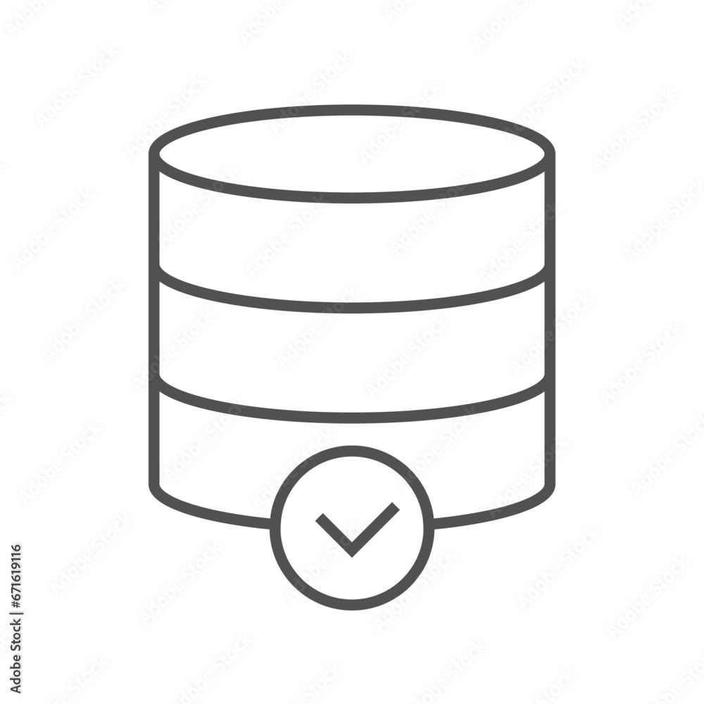 Database and server icon thin line style for your design Database and server icon thin line style for your design