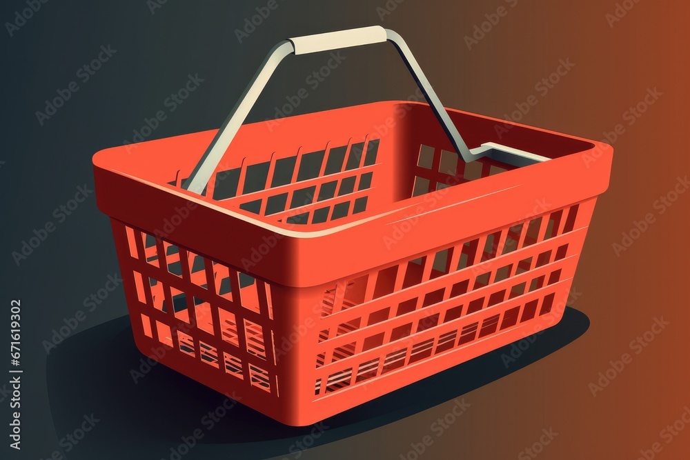 Fototapeta premium Shopping Basket Illustration: E-Commerce, Retail, and Consumerism