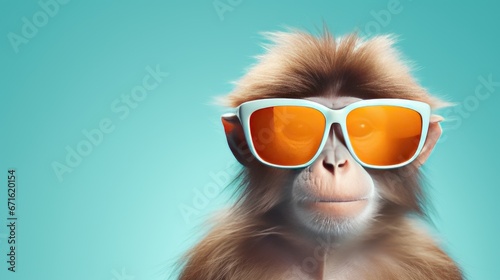 Cool monkey with glasses © Krtola 